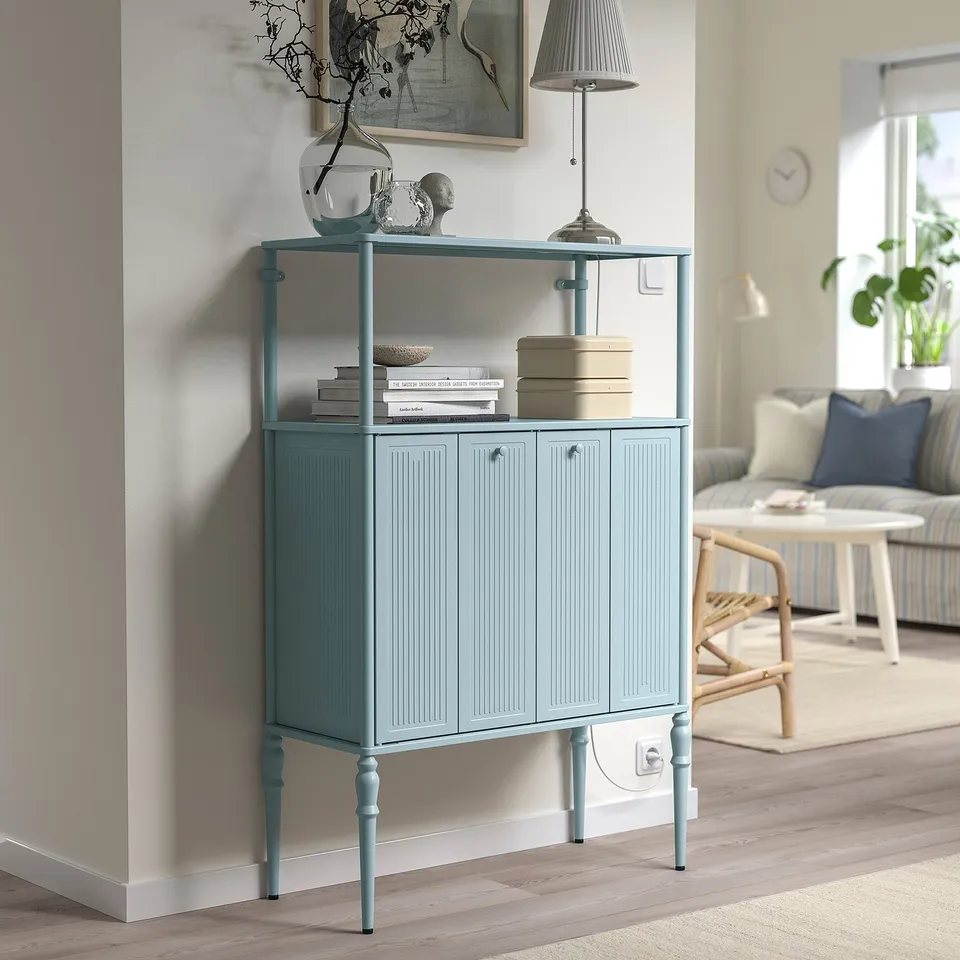 SÅGMÄSTARE Cabinet, light grey-blue, 83x36x128 cm