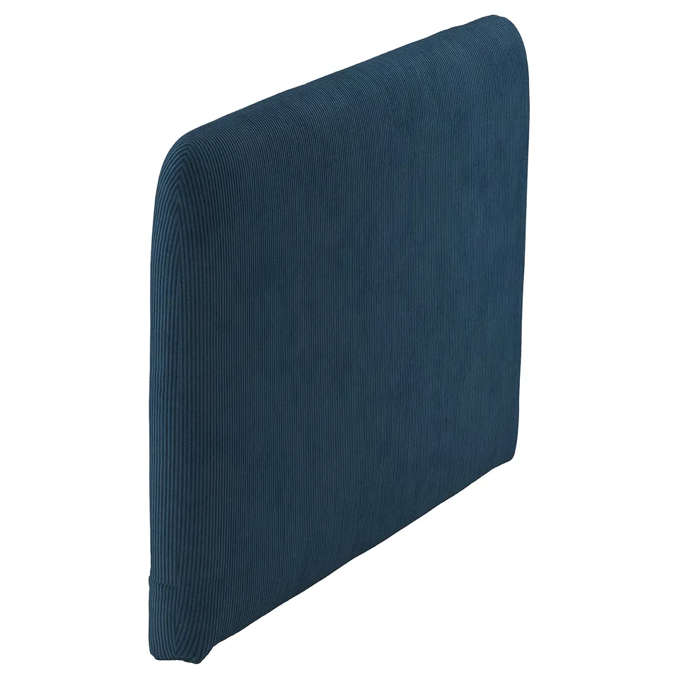 IKEA SÖDERHAMN pillow, dark blue, soft polyester, rectangular with rounded corners.