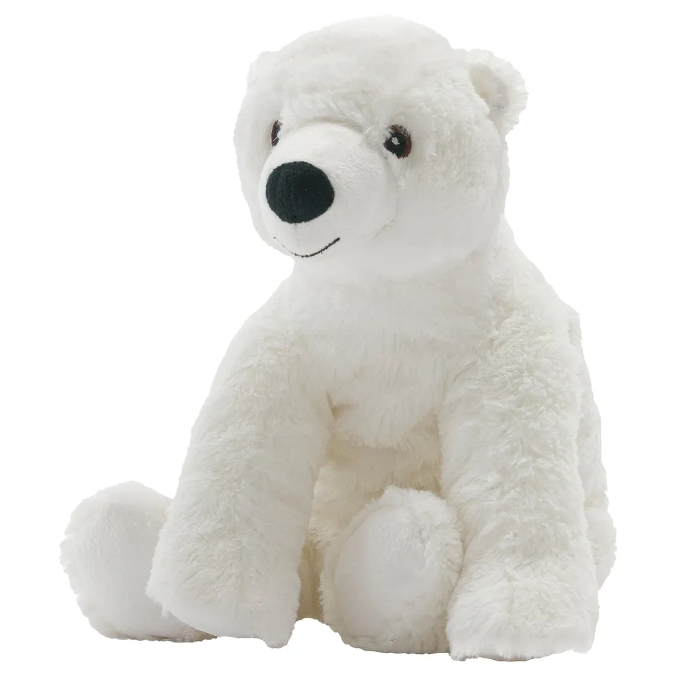 A white, snuggly SNUTTIG teddy bear. Soft and huggable, it's made of polyester, perfect for cuddling.