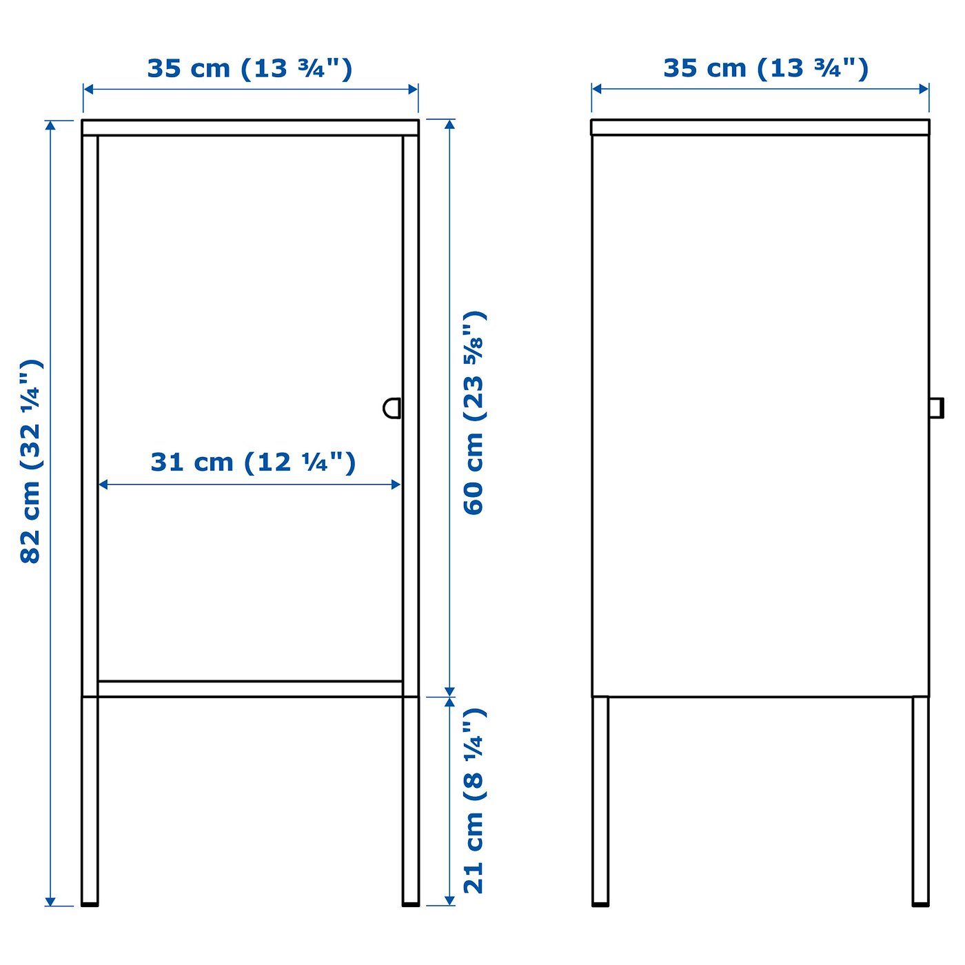 Illustration with measurements for the product: LIXHULT.
