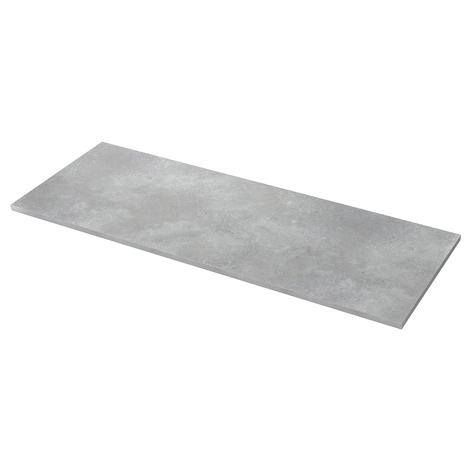 EKBACKEN Worktop, light grey concrete effect/laminate, 246x2.8 cm