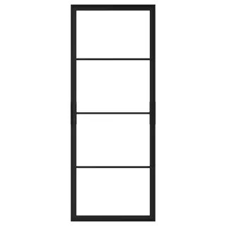 SKYTTA sliding door frame, black, Width 77.1 x Height 196 cm