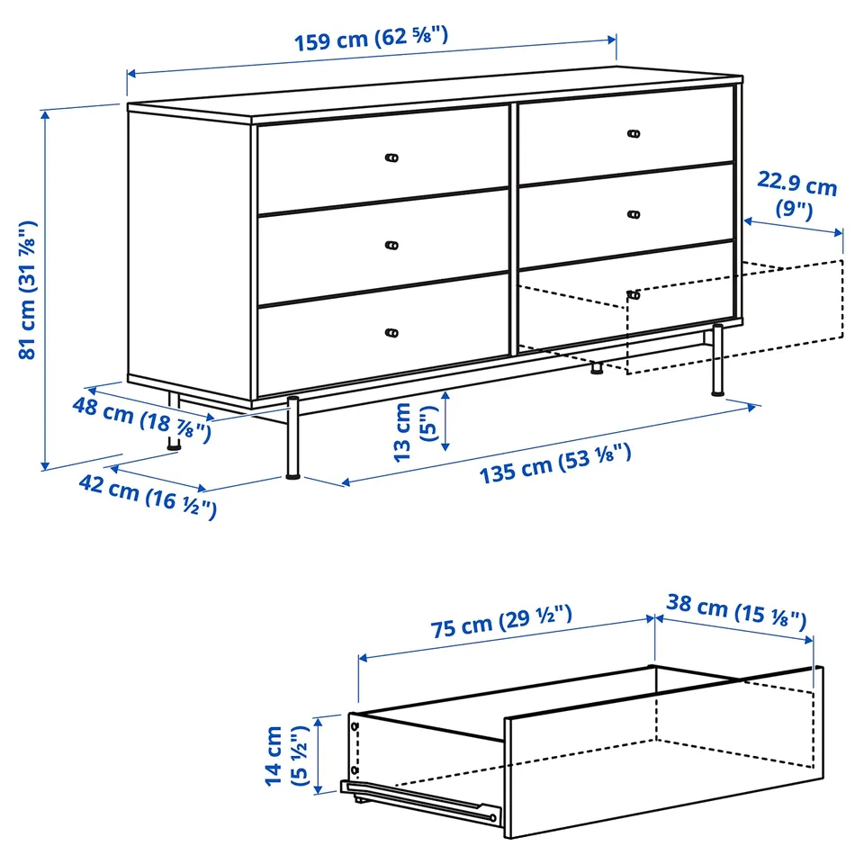 Illustration with measurements for the product: RÅDMANSÖ.