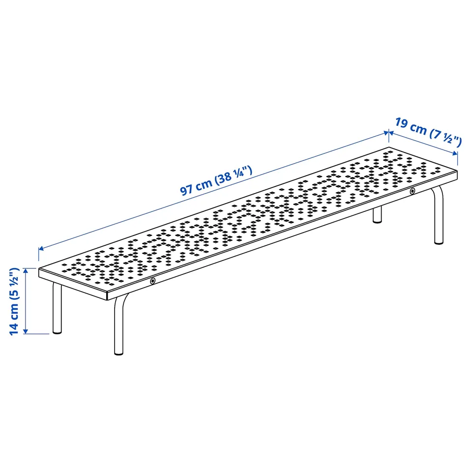 Illustration with measurements for the product: LÅNESPELARE.