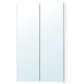 LETTAN mirror cabinet with doors, mirror effect/mirror glass, 60x15x95 cm