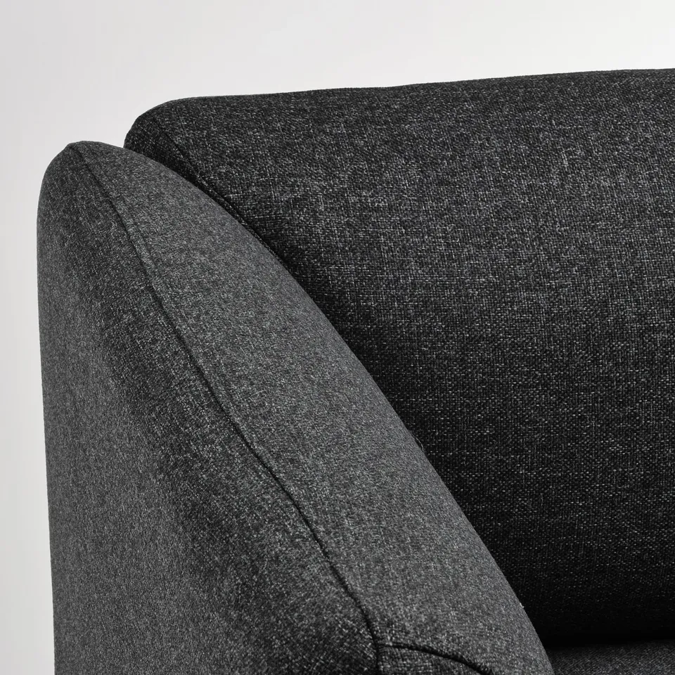 Close-up of LILLEHEM sofas dark grey, high-quality fabric. Soft, durable, and cleanable.