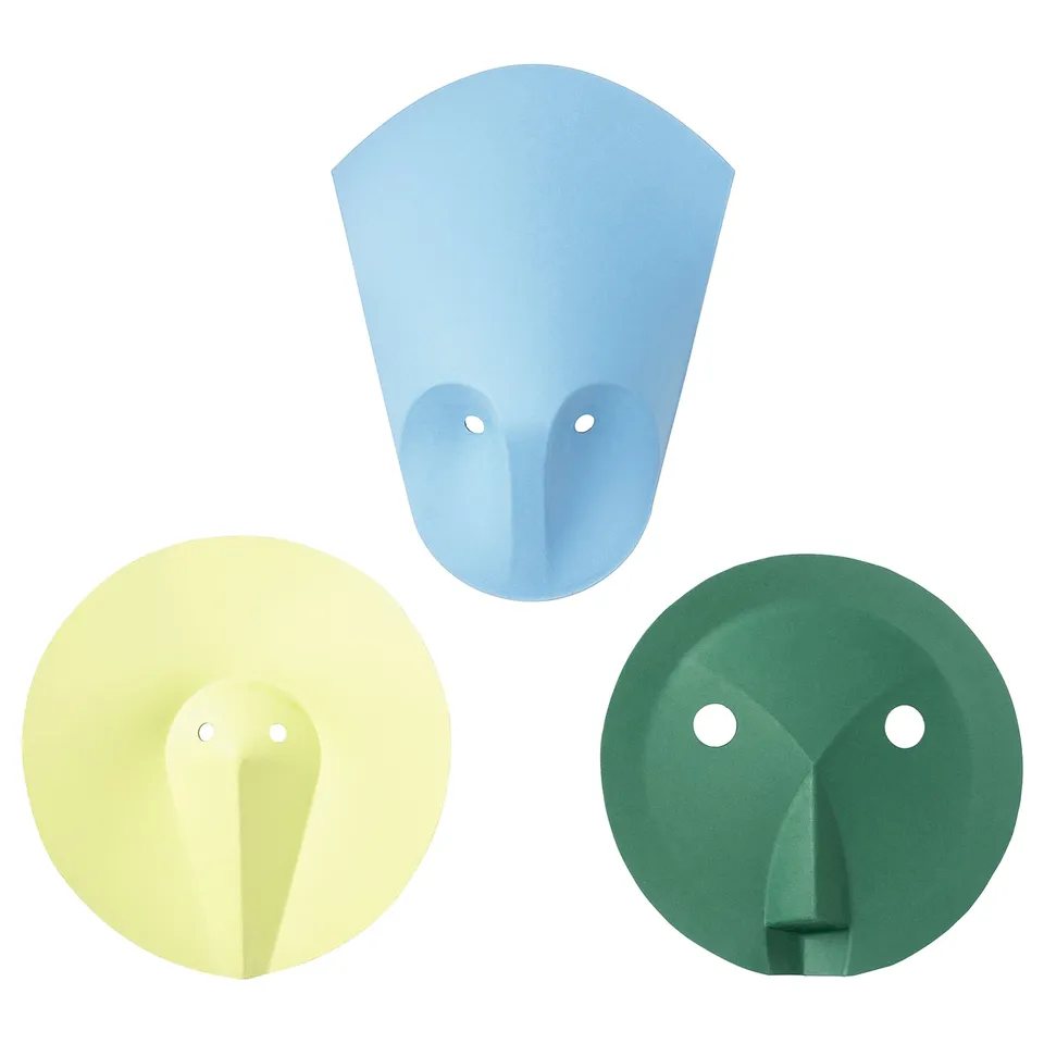 IKEA PS 2026 Wall decoration, set of 3, green light blue/yellow