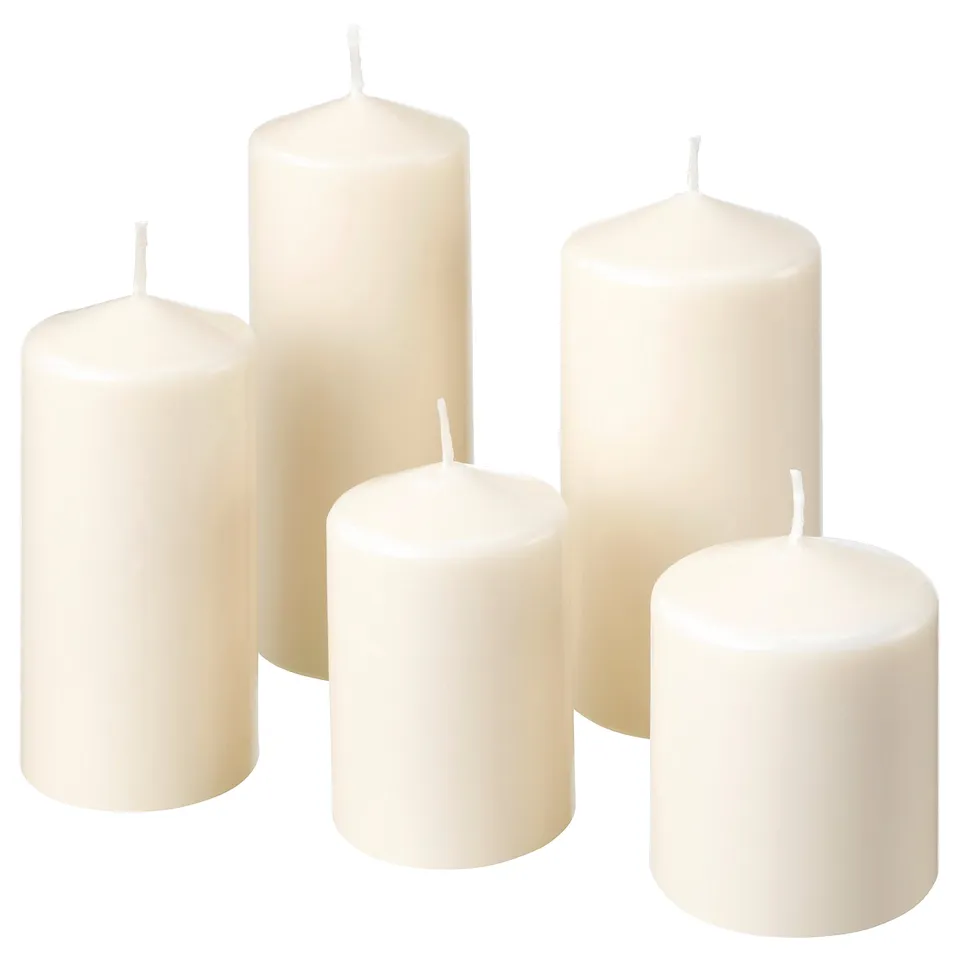 part: FENOMEN unscented pillar candle, set of 5