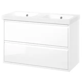 ÄNGSJÖN / ORRSJÖN wash-stnd w drawers/wash-basin, high-gloss white, Width 102.3 x Depth 49.4 x Height 69.2 cm