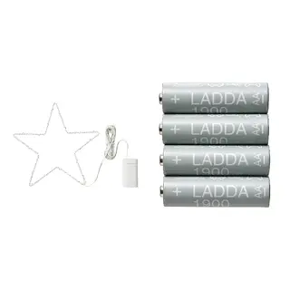LADDA/STRÅLA set: LED decoration lighting + rechargeable battery