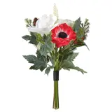 VINTERFINT artificial bouquet, in/outdoor red/white, Height 38 cm