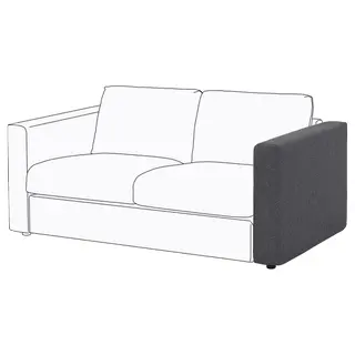 VIMLE armrest, Gunnared medium grey, Depth 93 x Height 61 x Width 15 cm