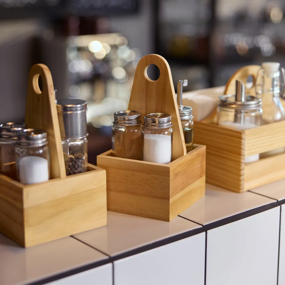 CITRONHAJ Salt and pepper shakers, clear glass/stainless steel, 12 cm