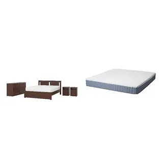 SONGESAND/VITMÅSEN Bed with 25cm thick mattress, pocket sprung, latex,5 comfort zones, extra firm