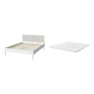 BRUKSVARA/ÅNNFJÄLLET Bed with 8cm thick mattress, coir, foam, super firm