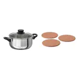 pot + pot stand set: pot with lid + pot stand