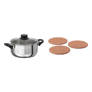 pot + pot stand set: pot with lid + pot stand