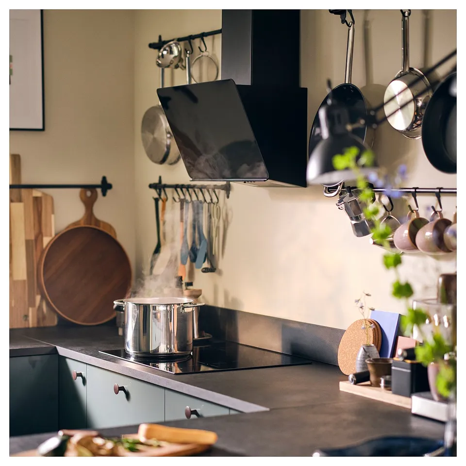 EKBACKEN Worktop, black/laminate, 186x2.8 cm