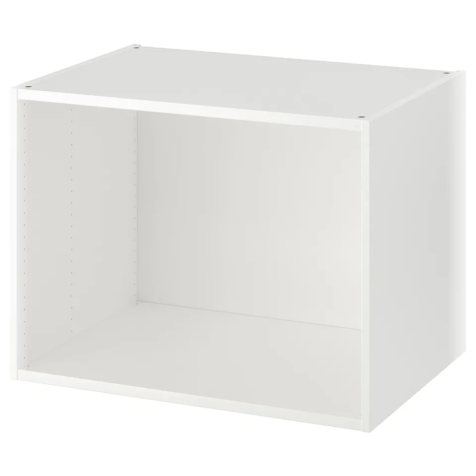 White PLATSA cube storage unit - modern, minimalist design, square shape, made from fibreboard & particleboard.