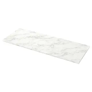 EKBACKEN worktop, white lively marble effect/laminate, Length 246 x Depth 63.5 cm