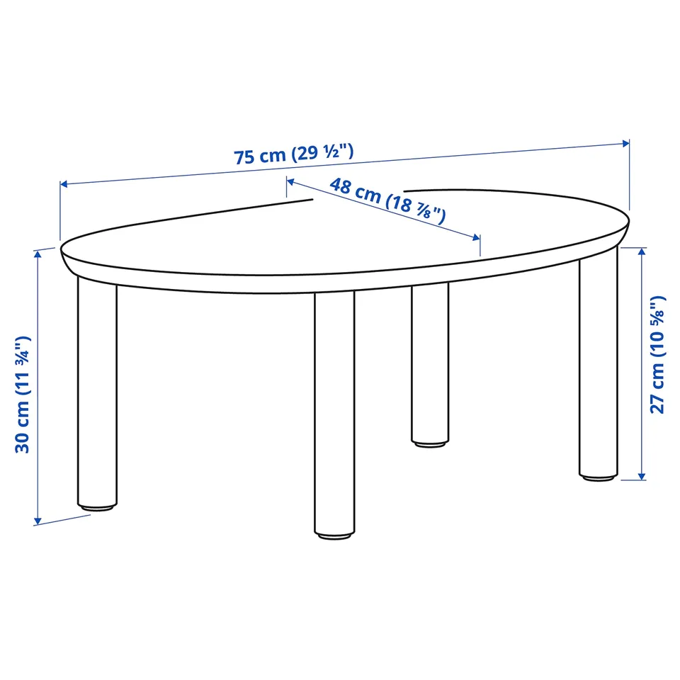 ÖRTRÄSK Nest of tables, set of 2, black ash veneer