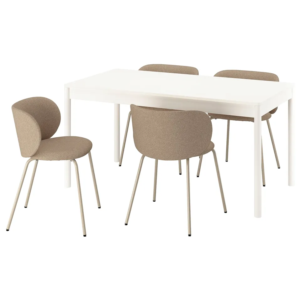 TONSTAD Table and 4 chairs, off-white/Tonerud dark beige, 150x80 cm