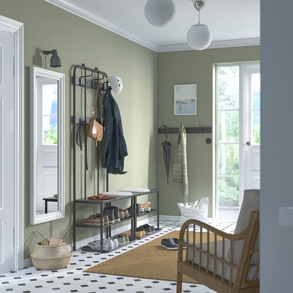 part: NIPÅSEN coat rack and bench w shoe storage