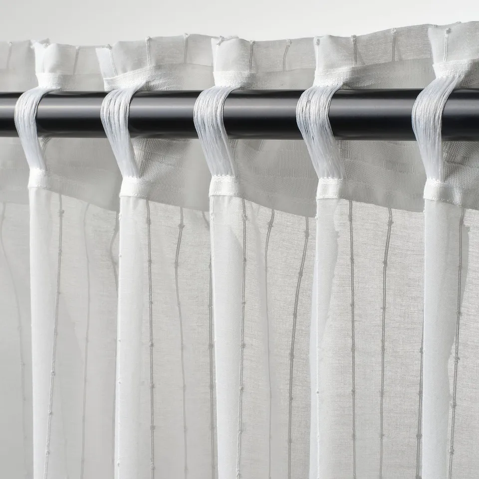 MATILDA Sheer curtains, 1 pair, white/with heading tape, 145x160 cm