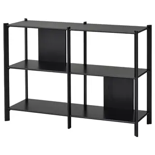 JÄTTESTA shelving unit, black, Width 120 x Depth 40 x Height 85 cm