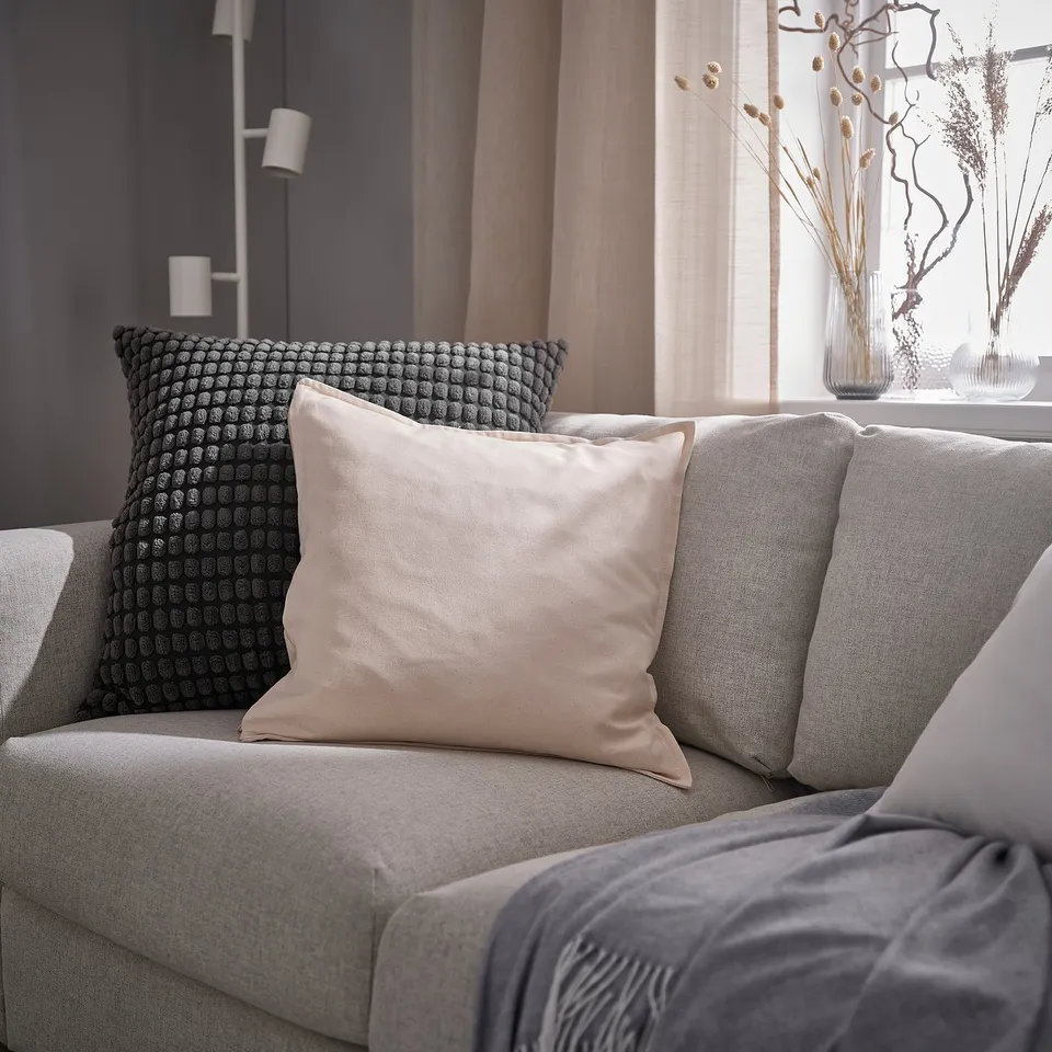 SVARTPOPPEL Cushion cover, anthracite, 65x65 cm