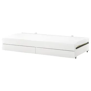 SLÄKT underbed with storage, white, 90x200 cm