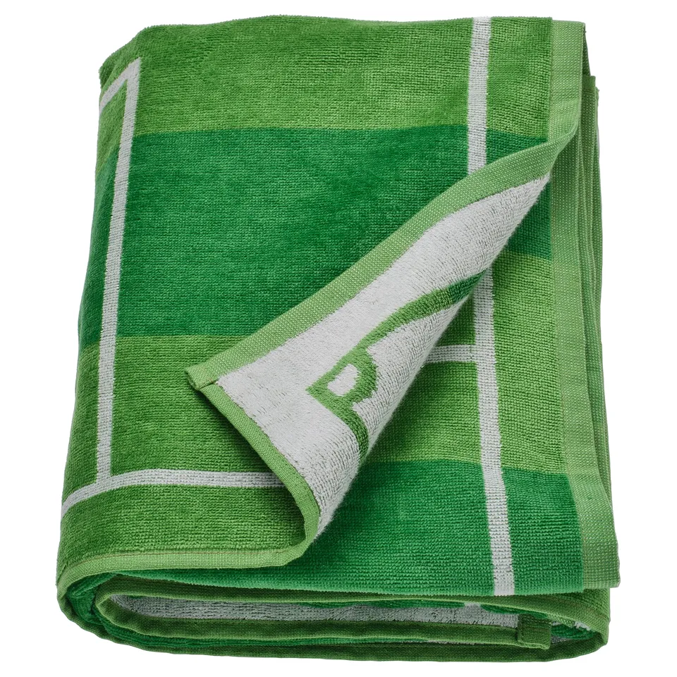 SPORTSLIG Bath sheet, green/football pitch, 100x150 cm