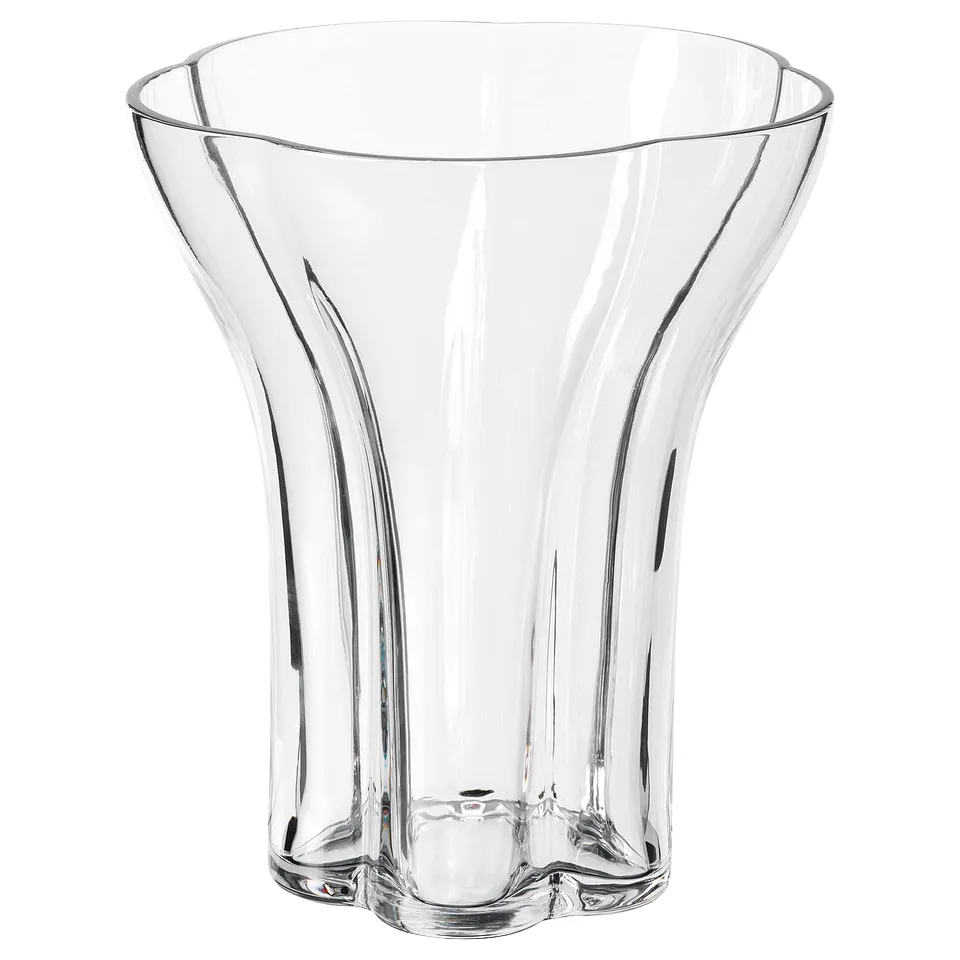 DOFTRIPS Vase, clear glass, 18 cm