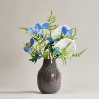GRADVIS/SMYCKA set: vase + artificial flower x3 + artificial flower x2