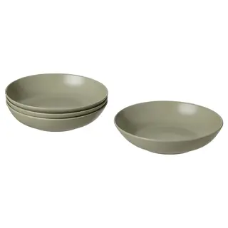 FÄRGKLAR deep plate, matt green, 23 cm