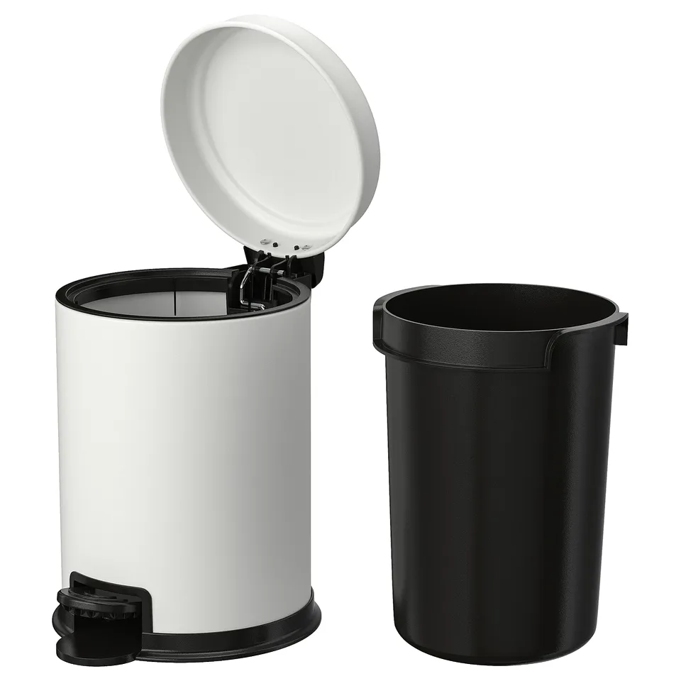 PÄRLSLINKE Waste bin, white, 3 l