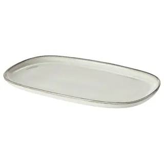 GLADELIG plate, grey, 31x19 cm