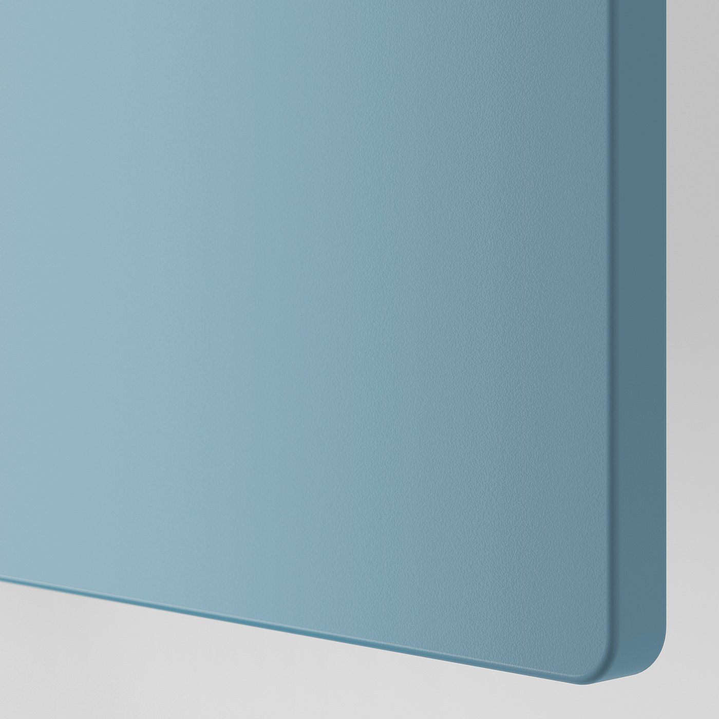 Light blue chest of drawers with smooth, rounded edges. High-quality, minimalist design for childrens storage.