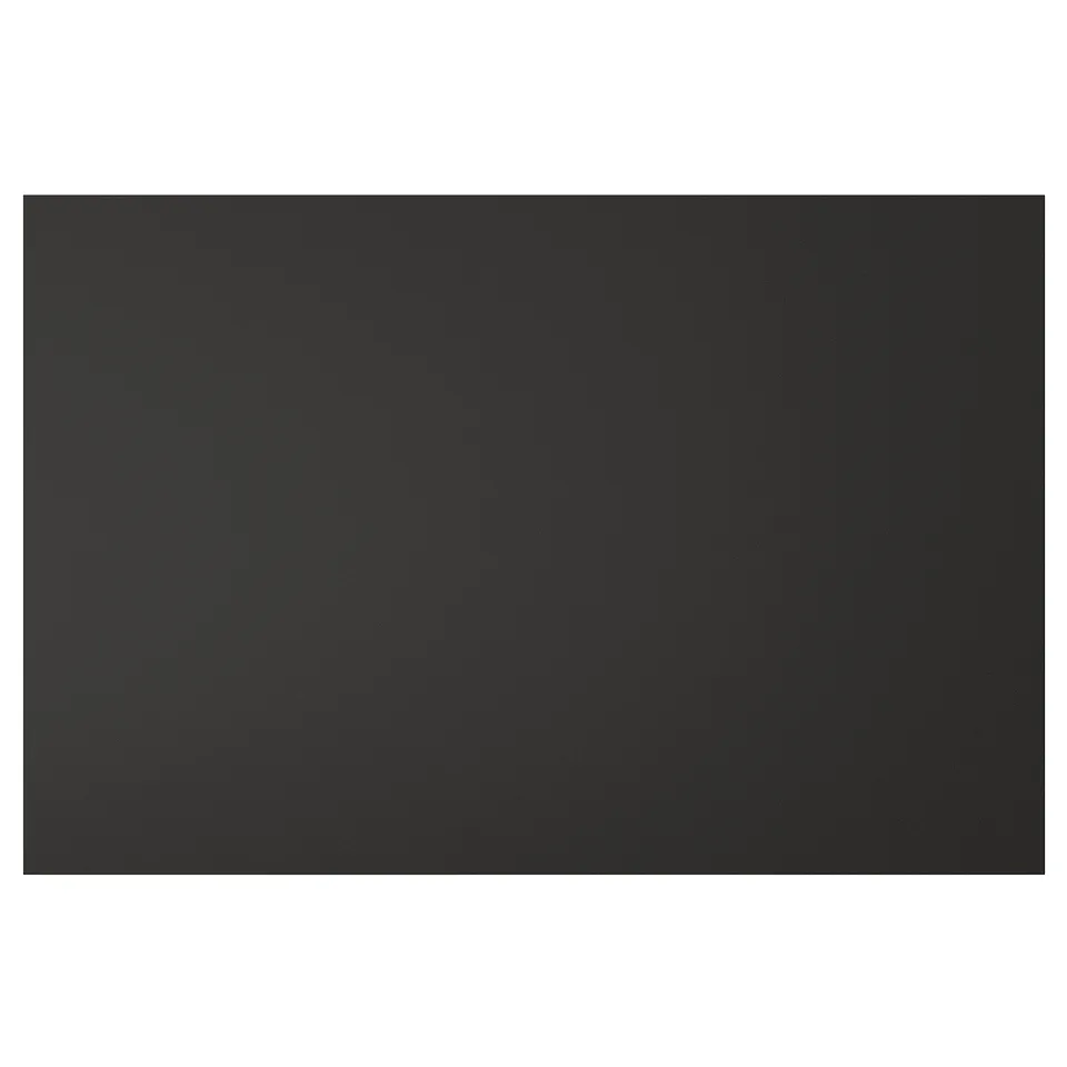 Black NICKEBO cabinet front, rectangular, sleek, modern design.