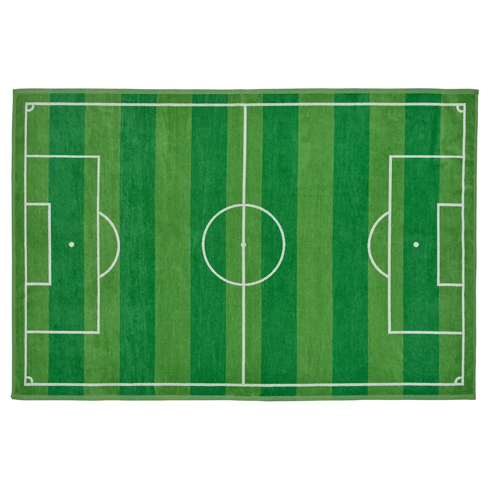 SPORTSLIG Bath sheet, green/football pitch, 100x150 cm