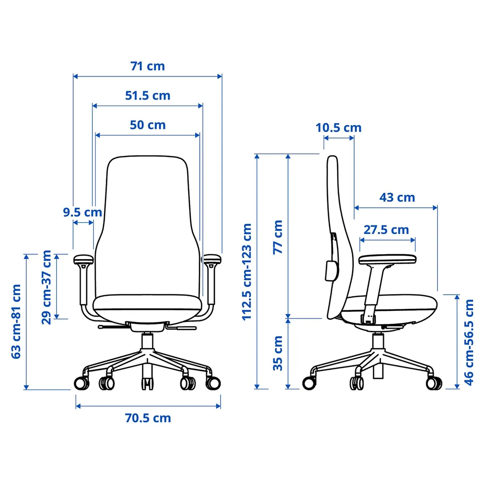 Illustration with measurements for the product: GRÖNFJÄLL.