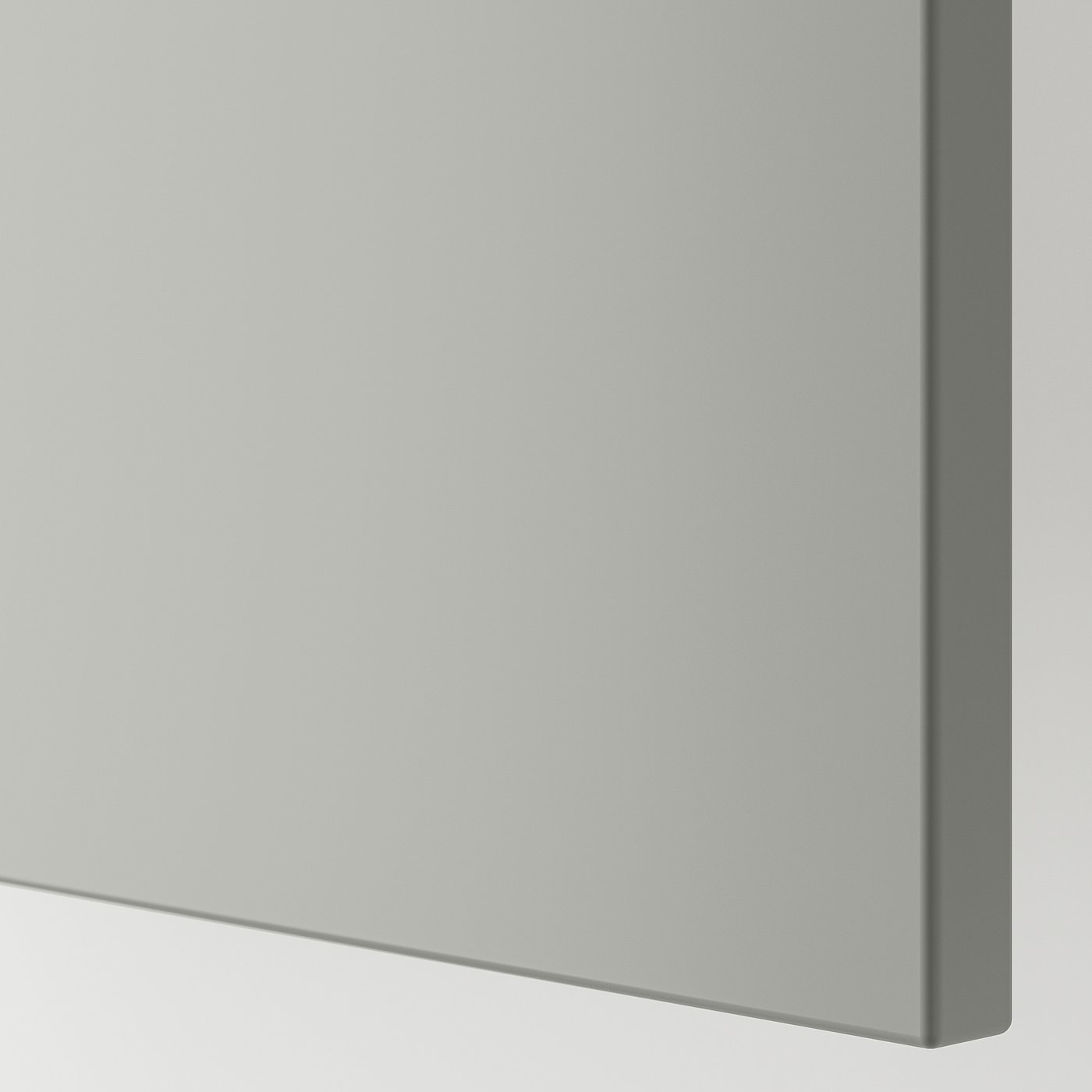 Close-up of sleek, grey kitchen cabinet door with smooth finish, showcasing modern design and high-quality material.