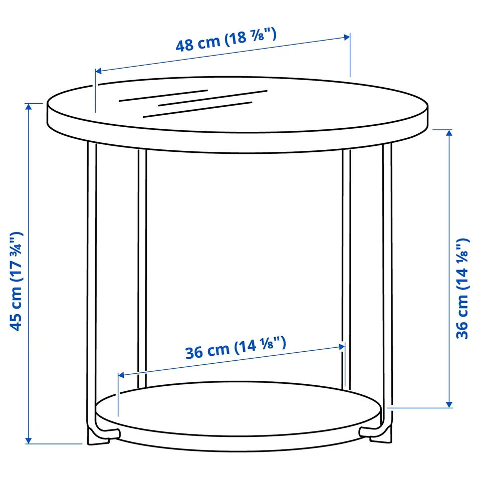 Illustration with measurements for the product: FRÖTORP.