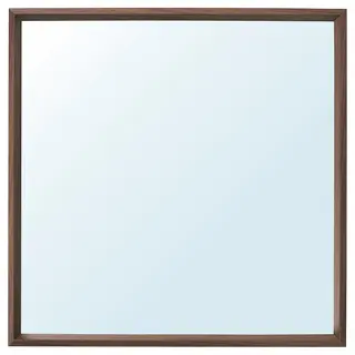 NISSEDAL mirror, walnut effect, 65x65 cm