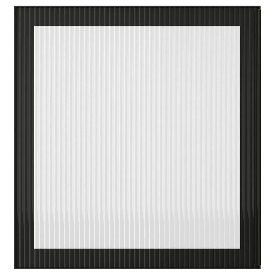 FÄLLSVIK reeded glass door, anthracite, rectangular, modern.