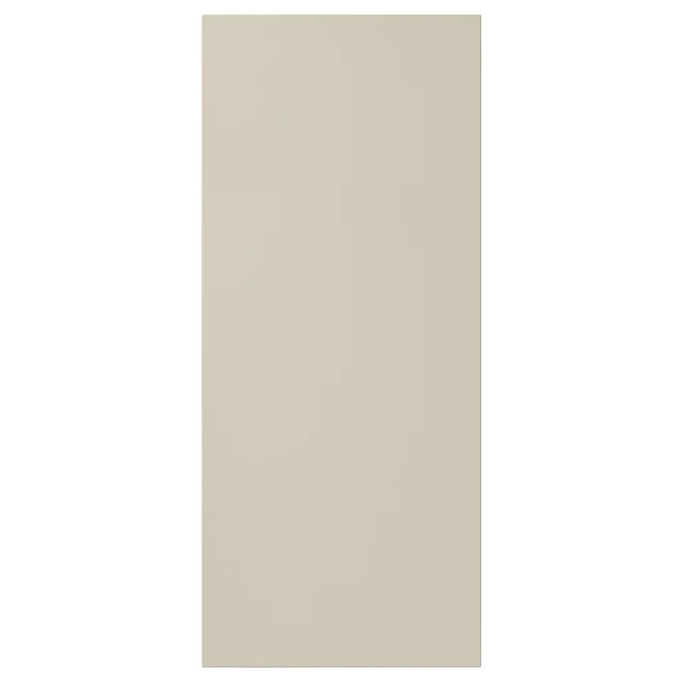 HAVSTORP beige cabinet door; smooth, rectangular, fiberboard.
