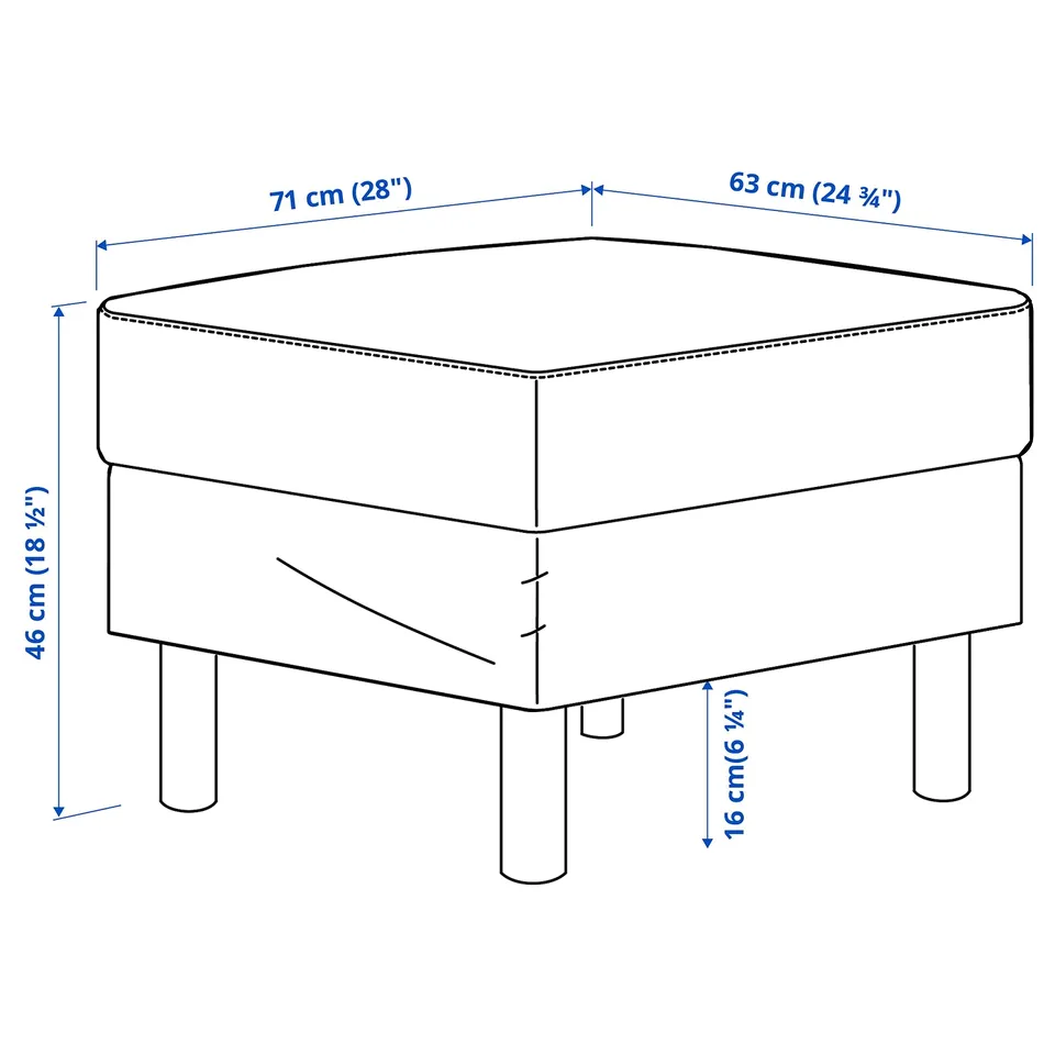SALTSJÖBADEN Footstool, Blekinge white