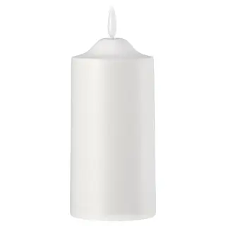 SMÅLOM LED pillar candle, battery-operated white, 14 cm