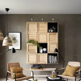 GAMLEHULT/ULRIKSBERG set: armchair + footstool with storage