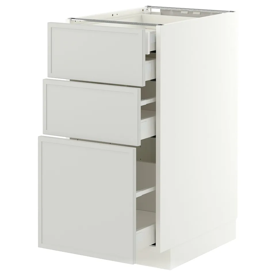 METOD / MAXIMERA Base cb 3 frnts/2 low/1 md/1 hi drw, white/Aspudden light grey, 40x60x80 cm